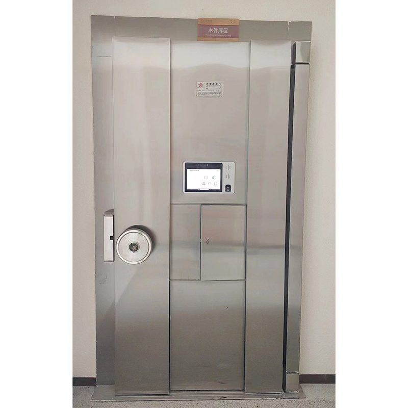 How does the locking system of a single-leaf stainless steel waterproof vault door ensure the safety and theft prevention of cultural relics?